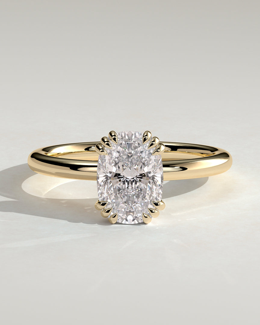 2 CT Oval Cut Three Pair Prong Engagement Ring - Moissanite Diamond