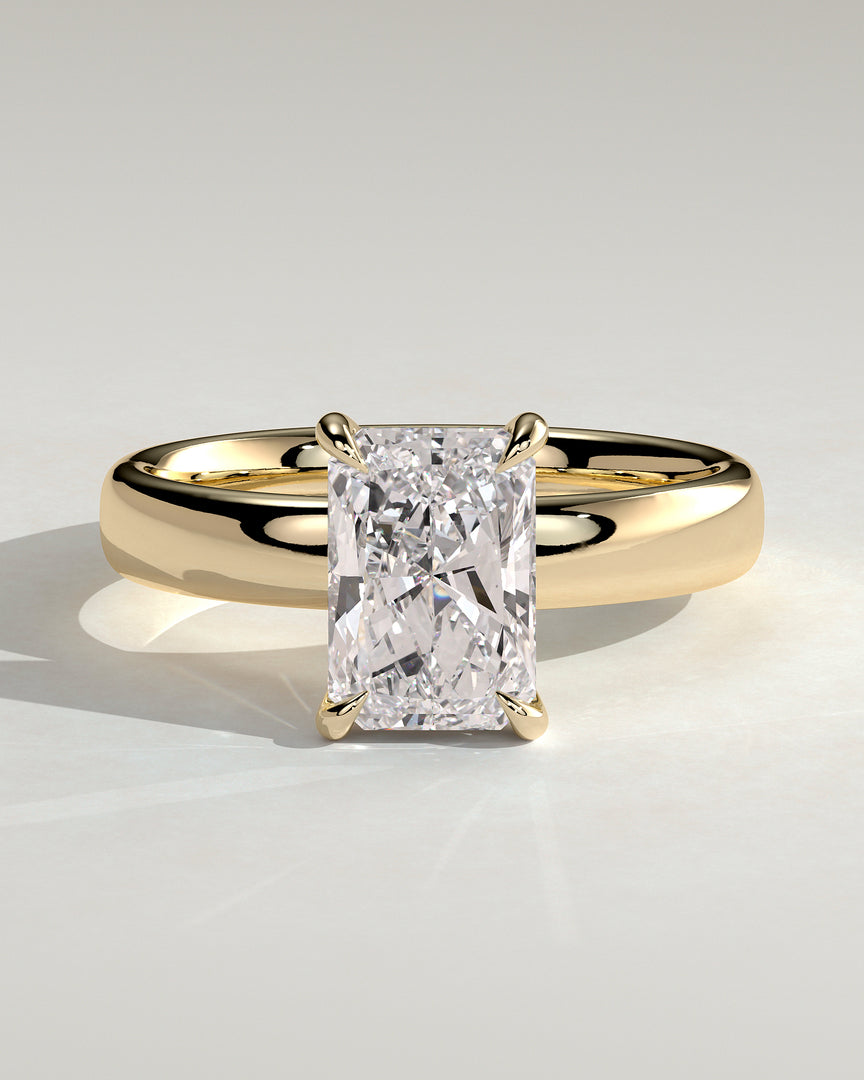 2 CT Radiant Cut Cigar Engagement Ring - Moissanite Diamond