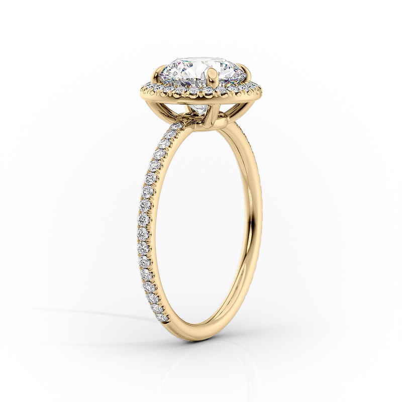 2 CT Asscher Cut Halo Pave Engagement Ring - Moissanite Diamond