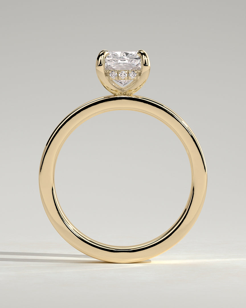 2 CT Oval Cut Cigar Engagement Ring - Moissanite Diamond