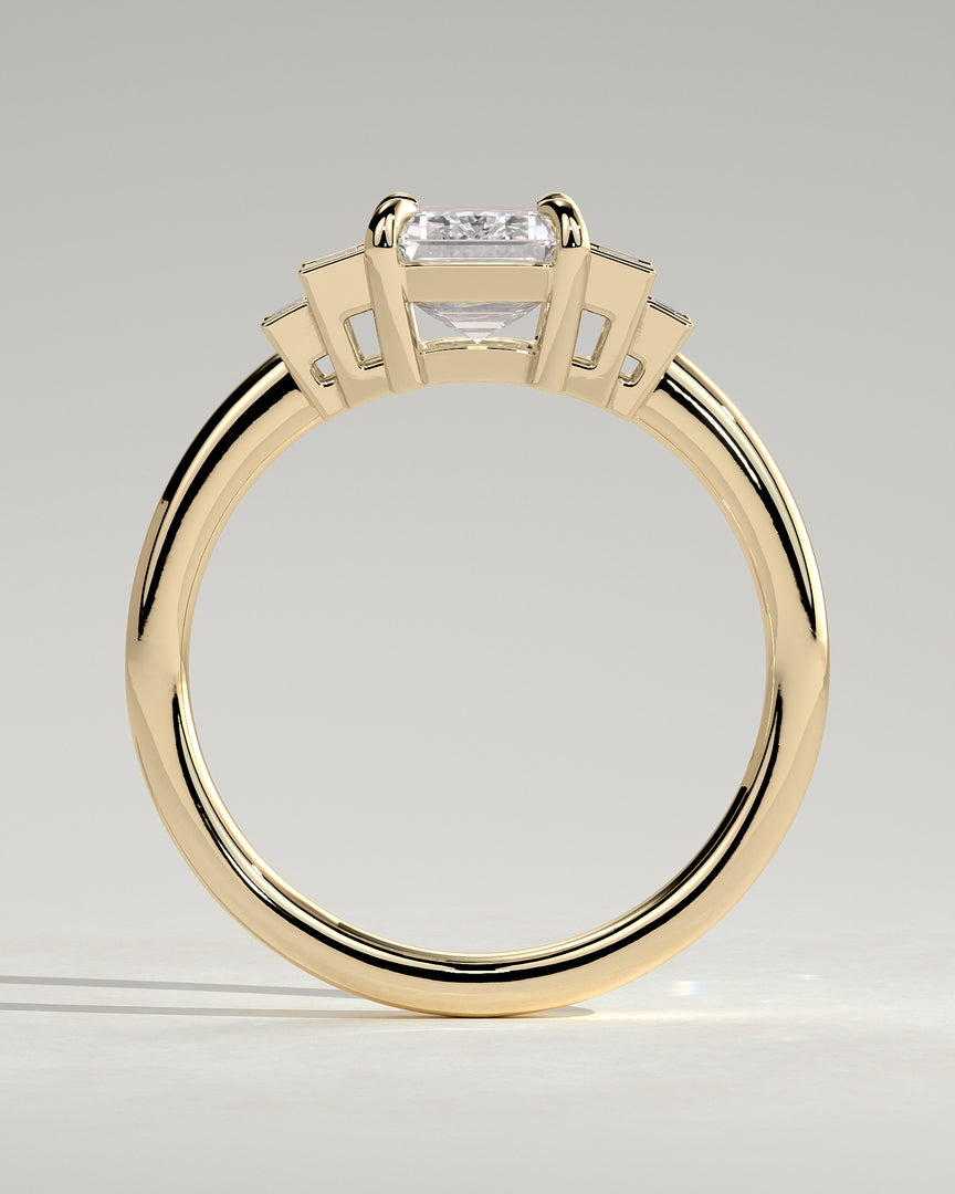 2 CT Emerald Cut Five Stone Engagement Ring - Moissanite Diamond