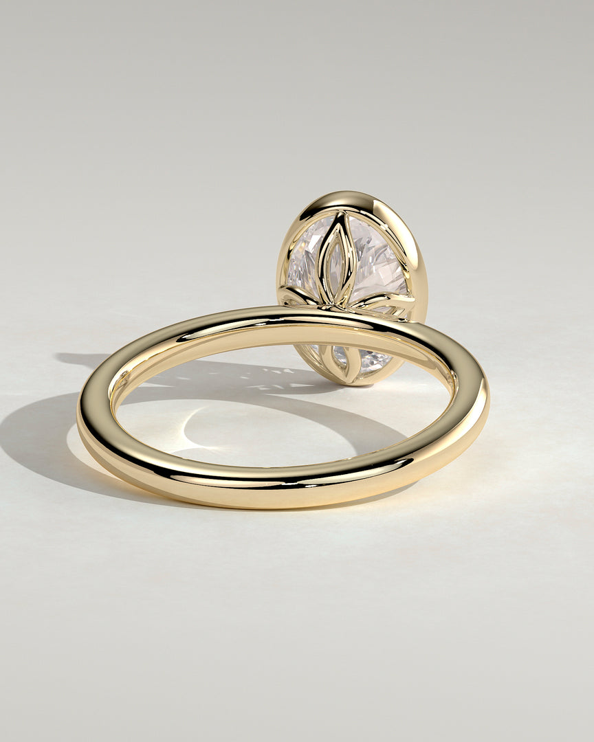 2 CT Oval Cut Bezel Engagement Ring - Moissanite Diamond