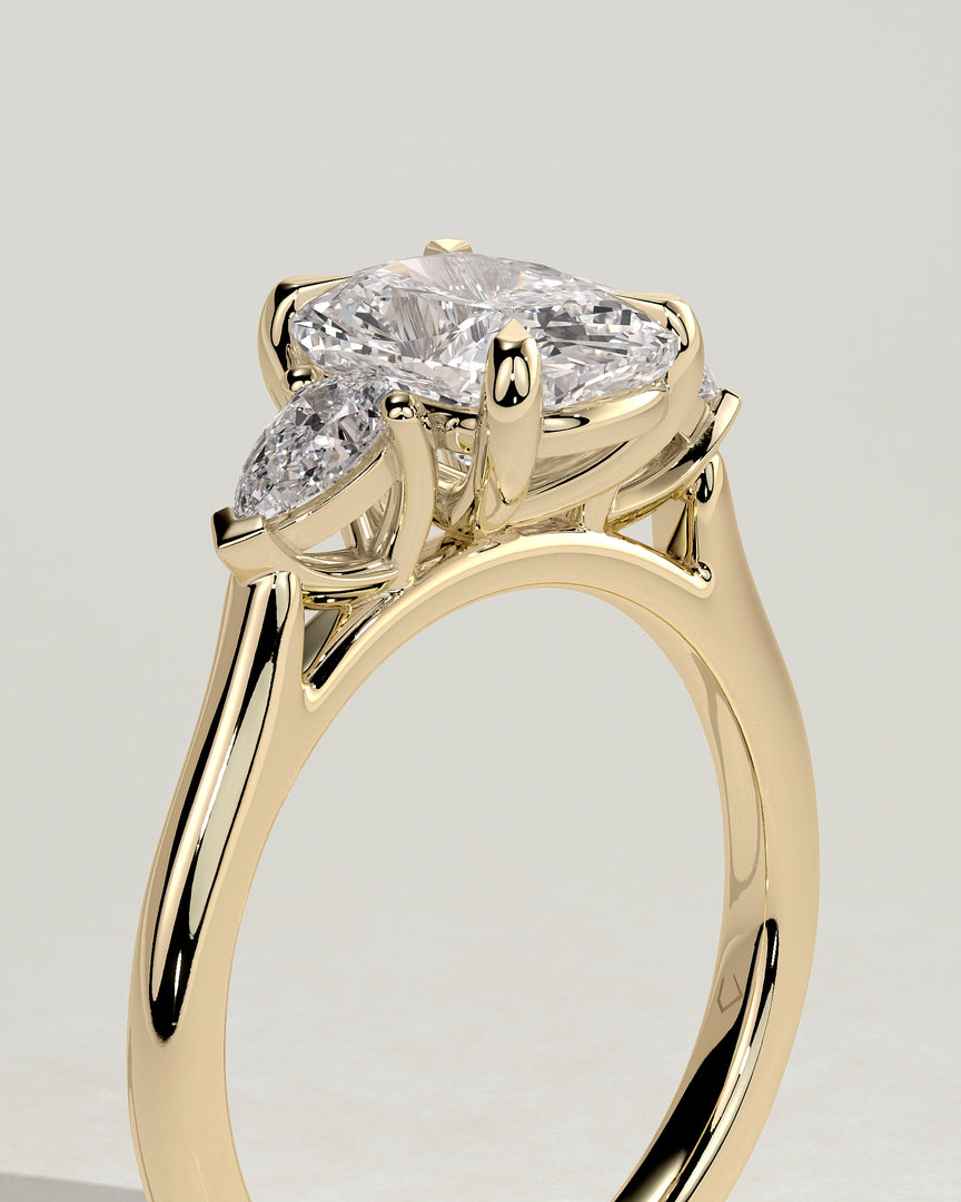 2 CT Oval Cut Three Stone Engagement Ring - Moissanite Diamond