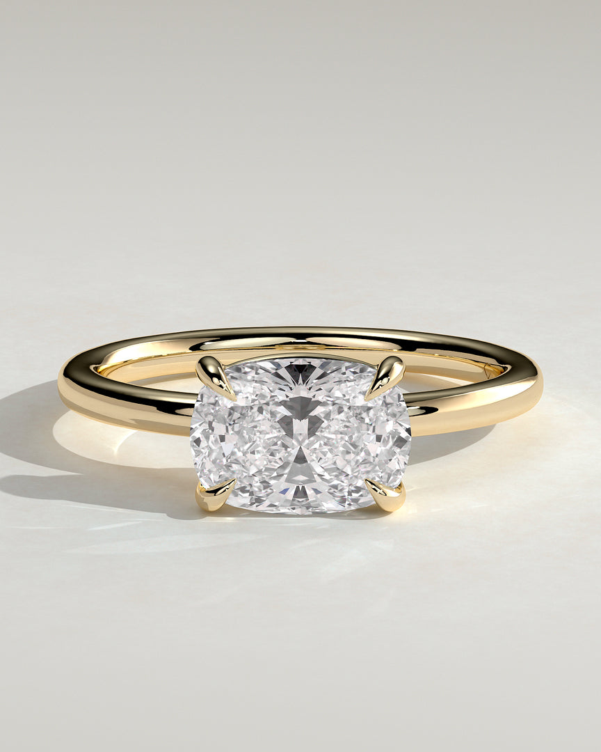 2 CT East-West Oval Cut Solitaire Engagement Ring - Moissanite Diamond