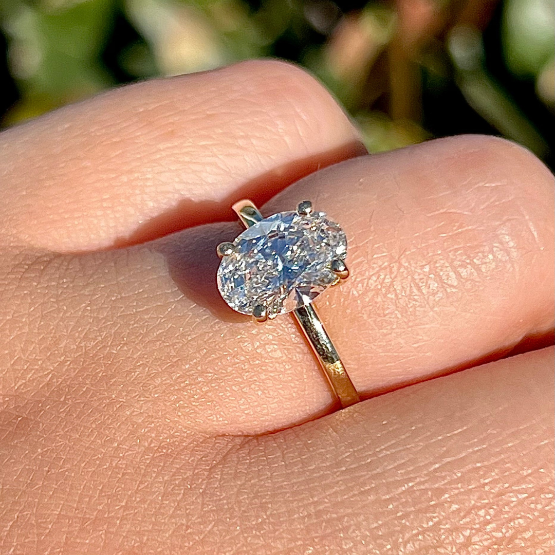 2 CT Oval Cut Solitaire Engagement Ring - Lab Grown Diamond