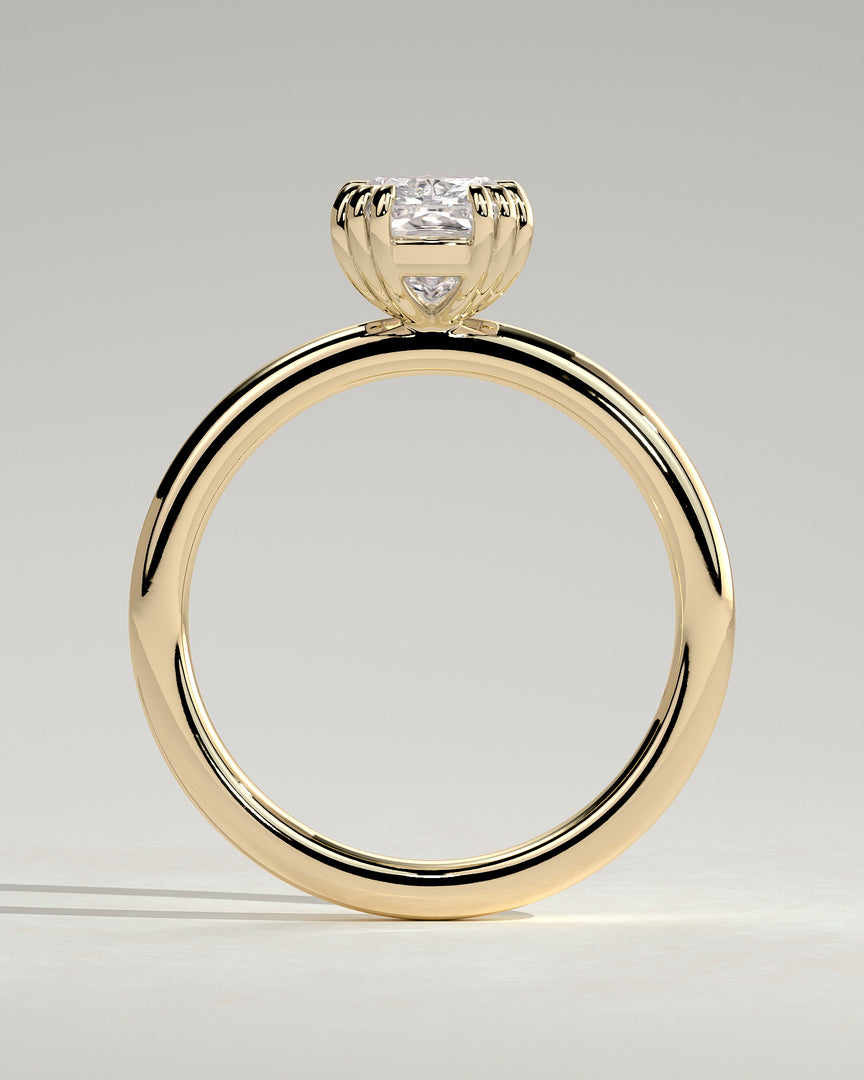 2 CT Oval Cut Three Pair Prong Engagement Ring - Moissanite Diamond