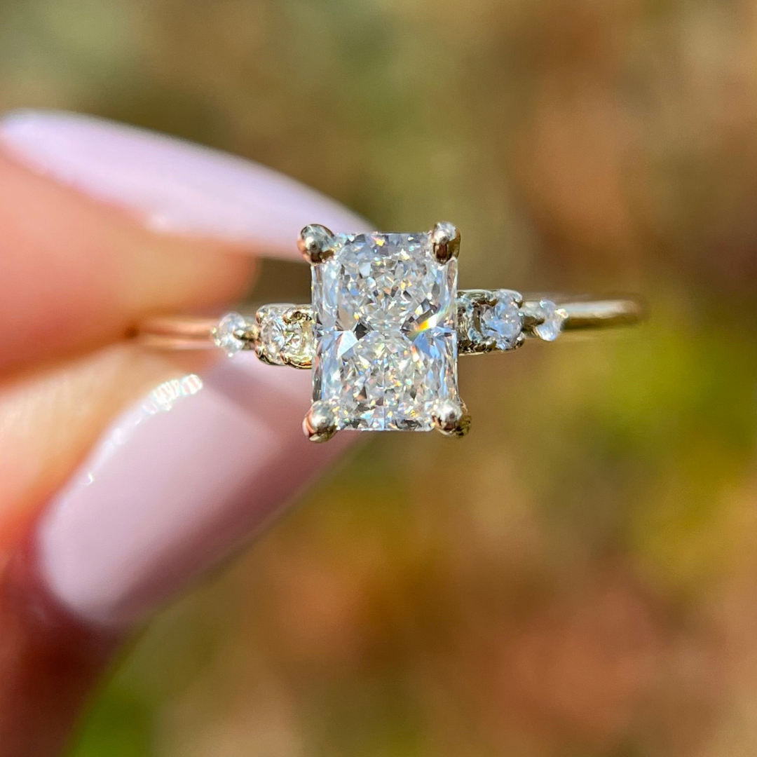 2 CT Radiant Cut Four Stone Engagement Ring - Lab Grown Diamond