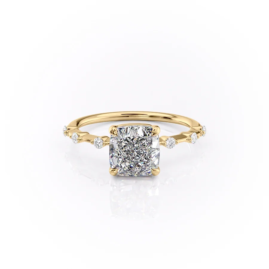 Cushion Cut Moissanite Ring