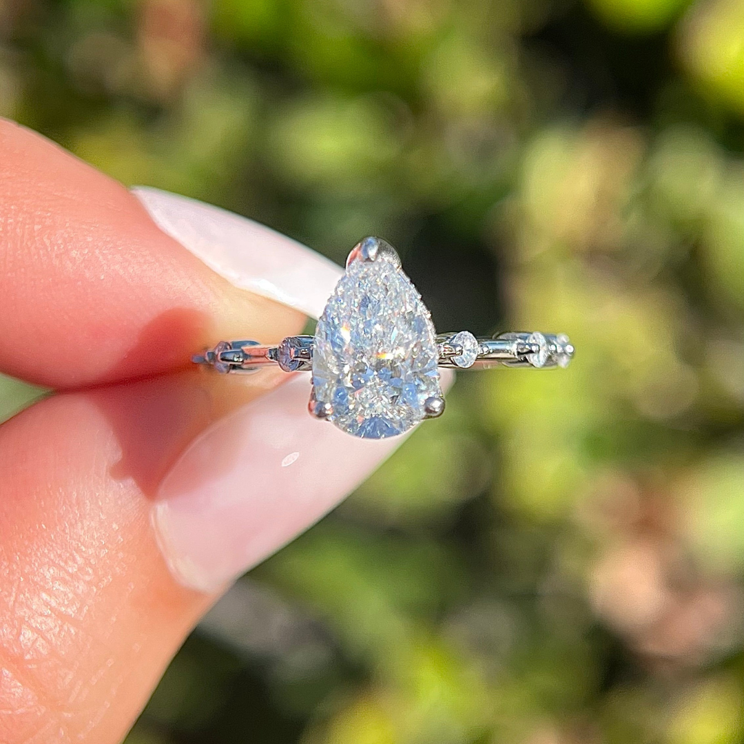 Pear Pave Proposal Ring