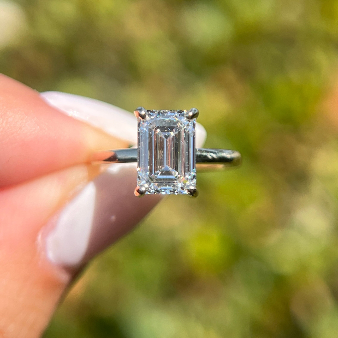 1 CT emerald engagement ring