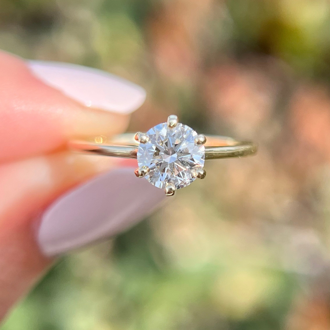 1 CT Round Cut Solitaire Engagement Ring - Lab Grown Diamond