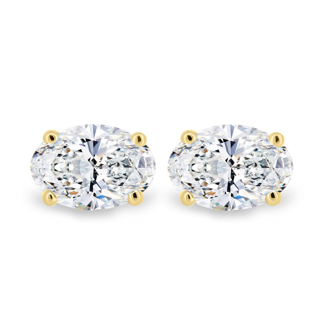1 CT Oval Cut Moissanite Diamond Stud Earrings