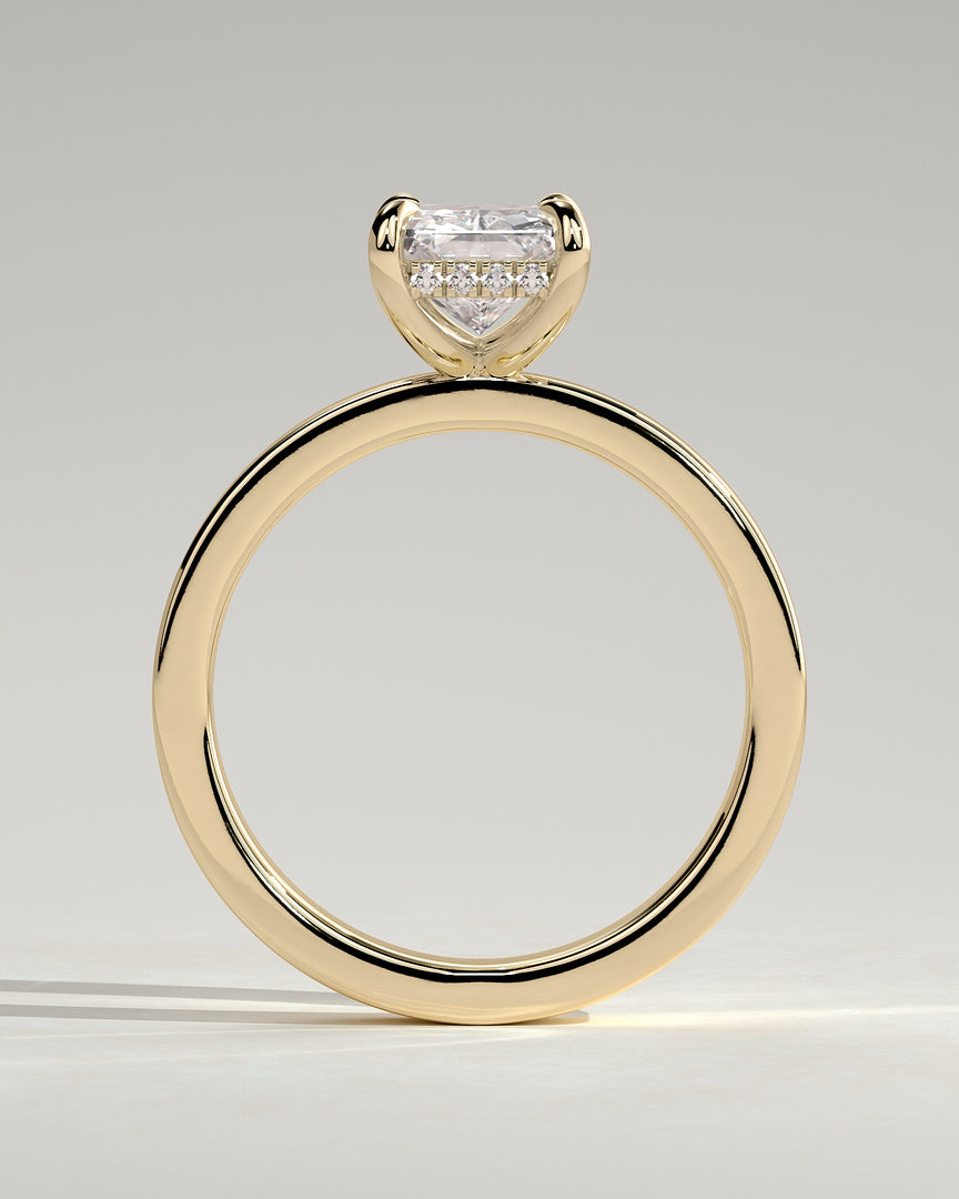 2 CT Radiant Cut Cigar Engagement Ring - Moissanite Diamond
