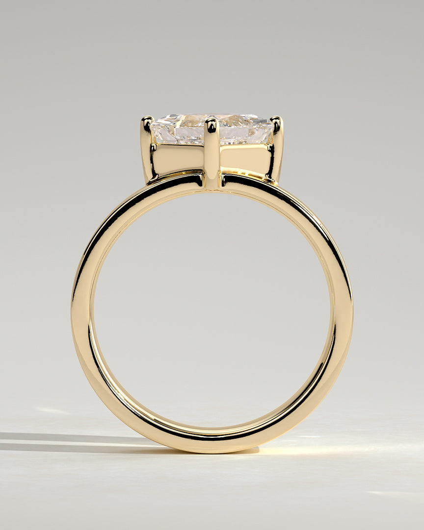 2 CT Princess Cut Cigar Engagement Ring - Moissanite Diamond