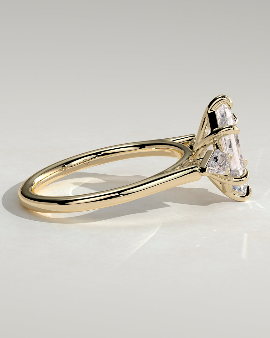 2 CT Hexagon Cut Three Stone Engagement Ring - Moissanite Diamond