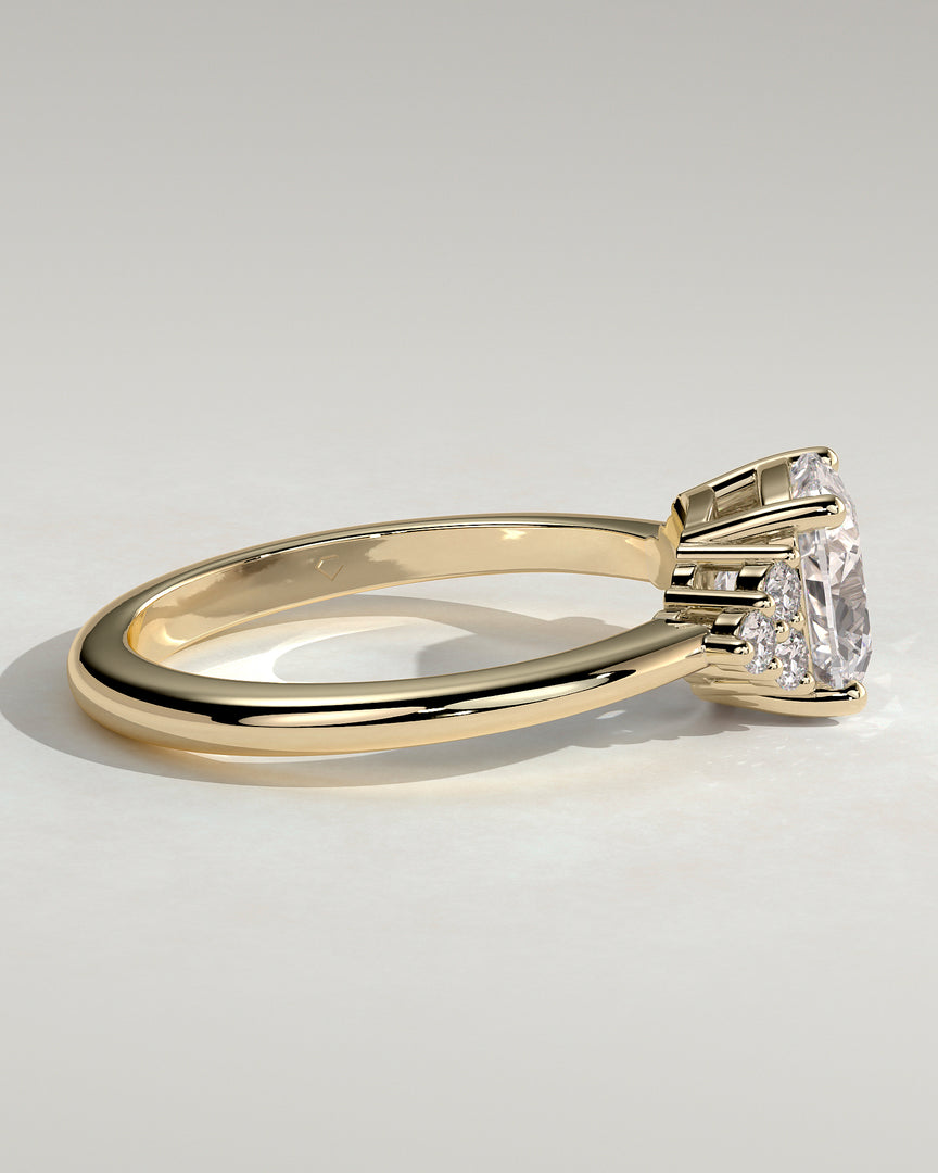 2 CT Cushion Cut Cluster Engagement Ring - Moissanite Diamond