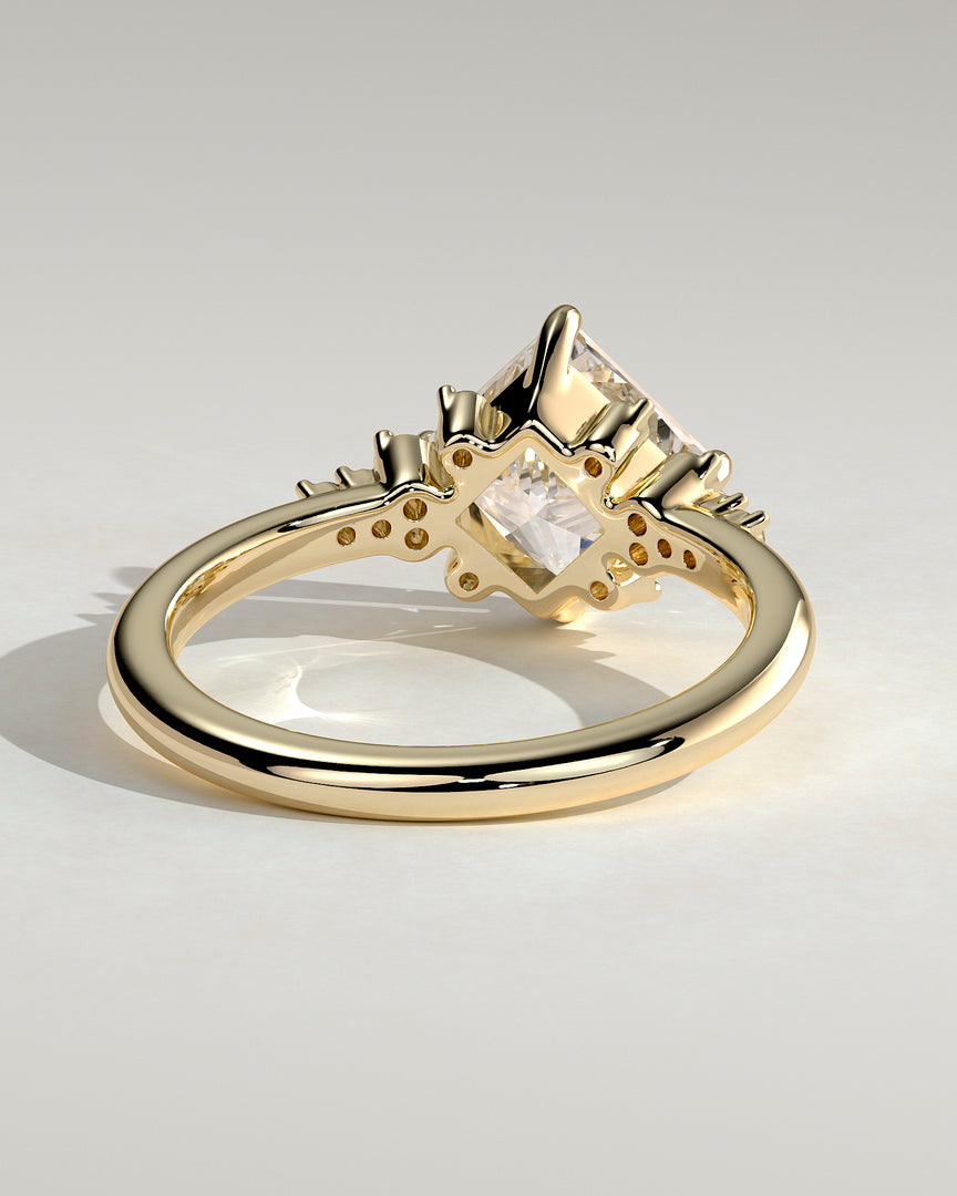 2 CT Princess Cut Cluster Engagement Ring - Moissanite Diamond