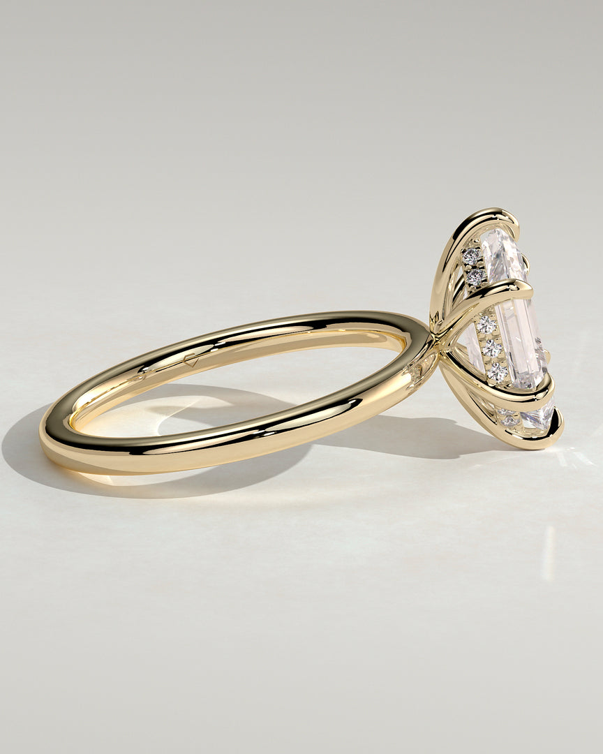 2 CT Elongated Hexagon Cut Solitaire Engagement Ring - Moissanite Diamond