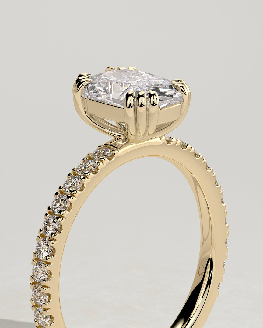 2 CT Oval Cut Pave Engagement Ring - Moissanite Diamond