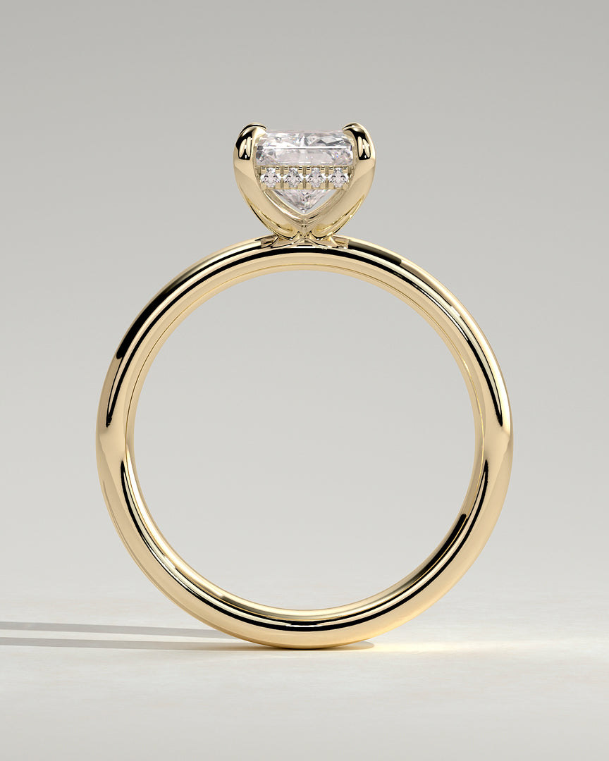 2 CT Radiant Cut Cigar Engagement Ring - Moissanite Diamond