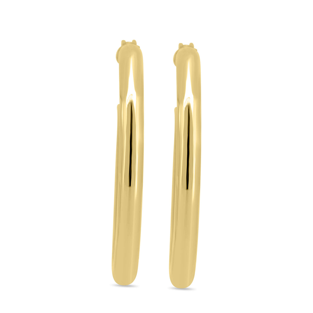 Gold Solitaire Hoops Earrings