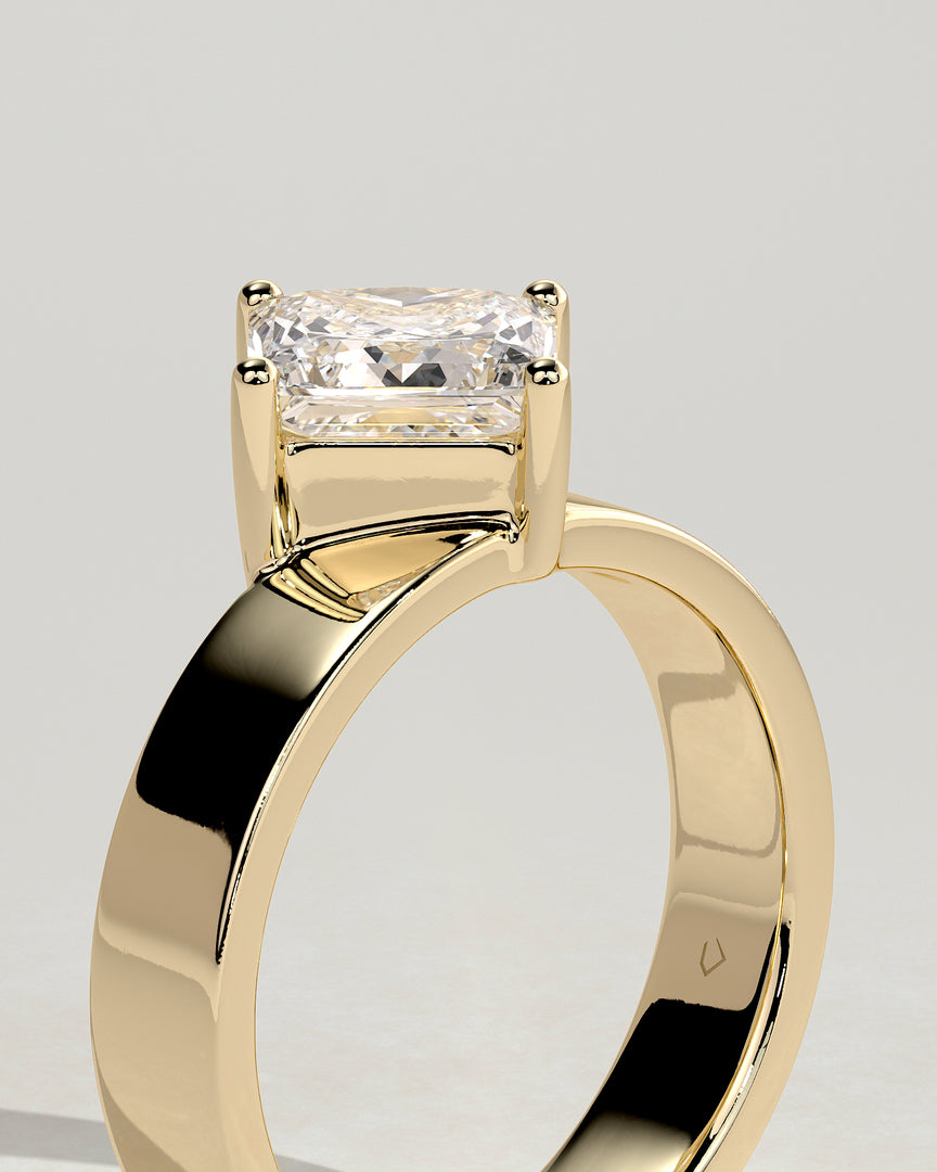 2 CT Princess Cut Cigar Engagement Ring - Moissanite Diamond