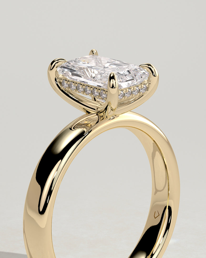 2 CT Radiant Cut Cigar Engagement Ring - Moissanite Diamond