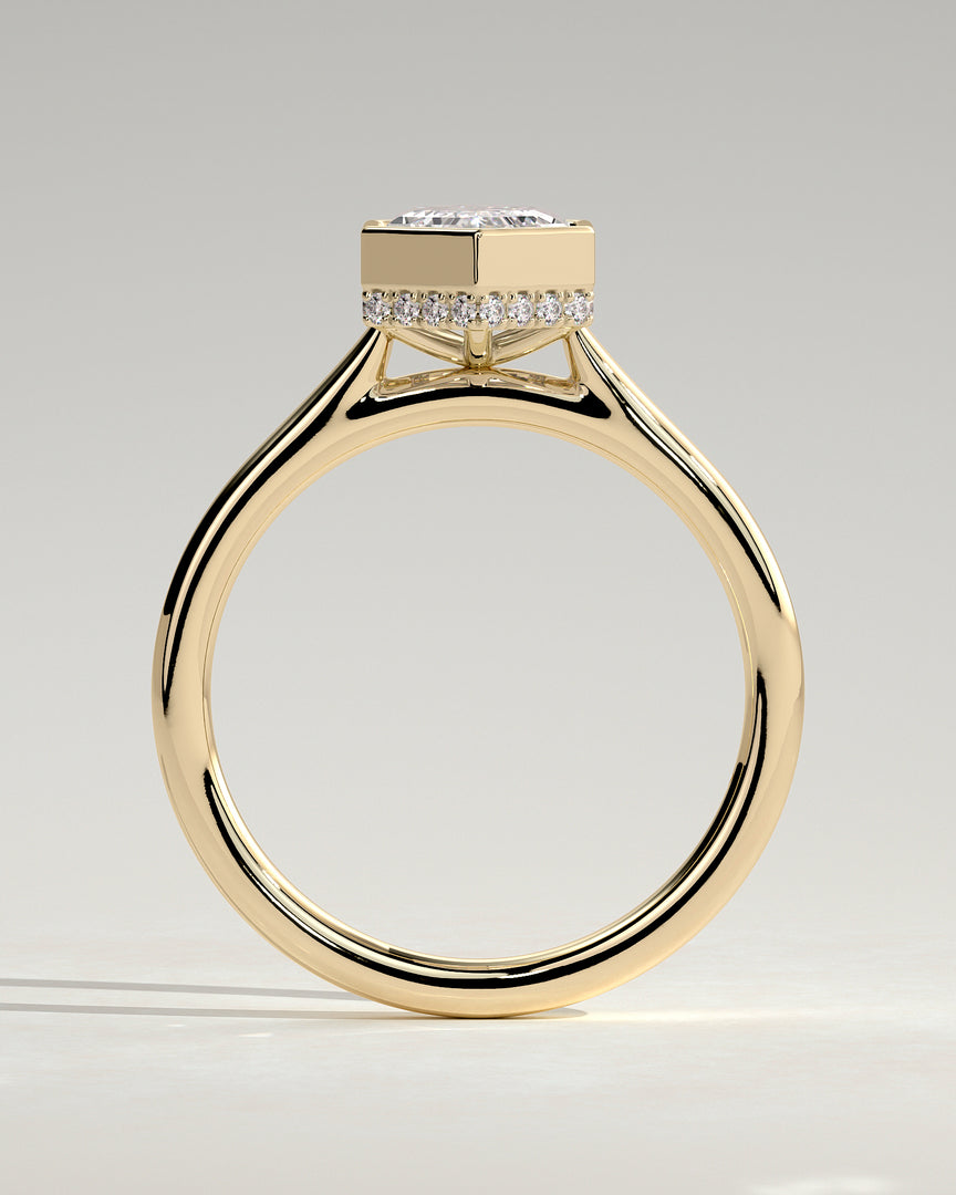 2 CT Hexagon Cut Bezel Engagement Ring - Moissanite Diamond