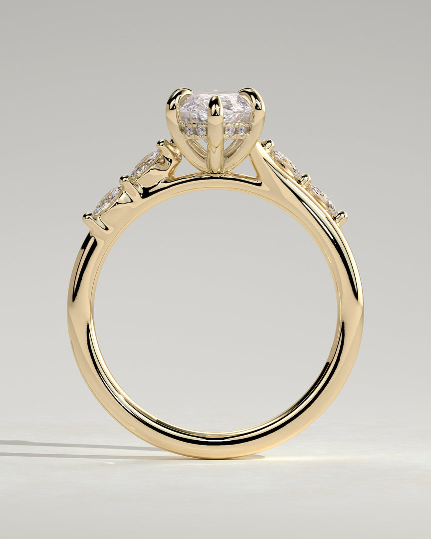 2 CT Marquise Cut Sweeping Engagement Ring - Moissanite Diamond