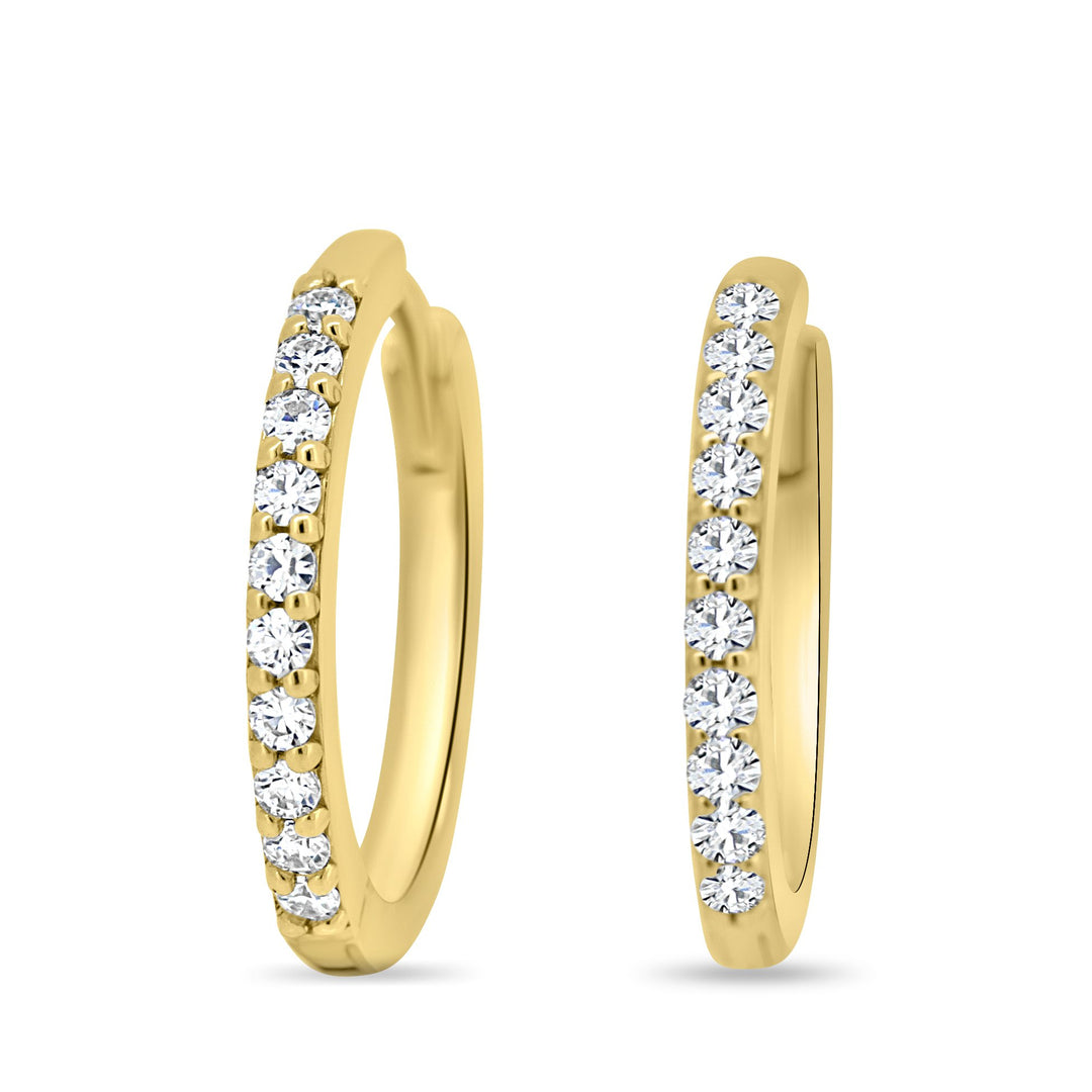 Round Cut Moissanite Diamond Huggie Hoops Earrings