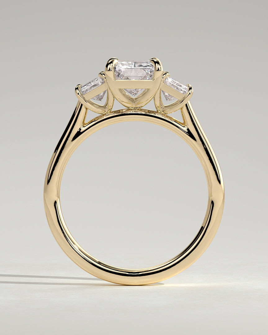 2 CT Radiant Cut Three Stone Engagement Ring - Moissanite Diamond