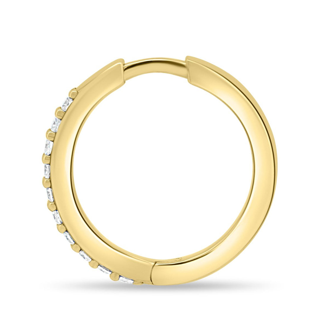 Round Cut Moissanite Diamond Huggie Hoops Earrings