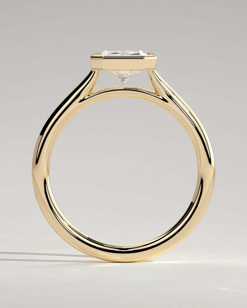 2 CT Radiant Cut Bezel Engagement Ring - Moissanite Diamond