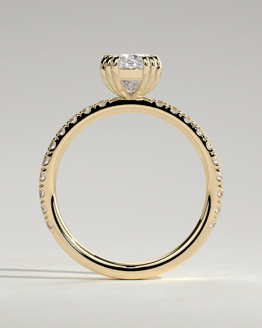 2 CT Oval Cut Pave Engagement Ring - Moissanite Diamond