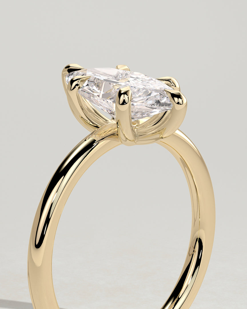2 CT Marquise Cut Six Prong Engagement Ring - Moissanite Diamond