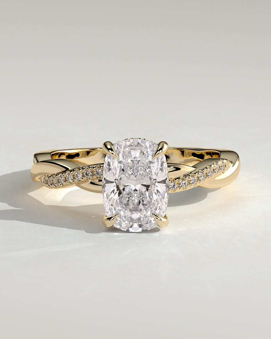 2 CT Elongated Cushion Cut Infinity Engagement Ring - Moissanite Diamond