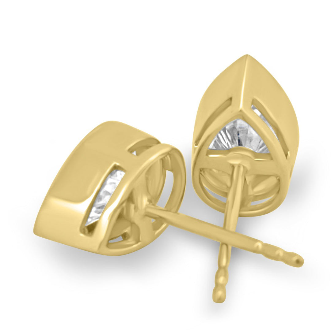 1 CT Pear Cut Moissanite Diamond Bezel Stud Earrings