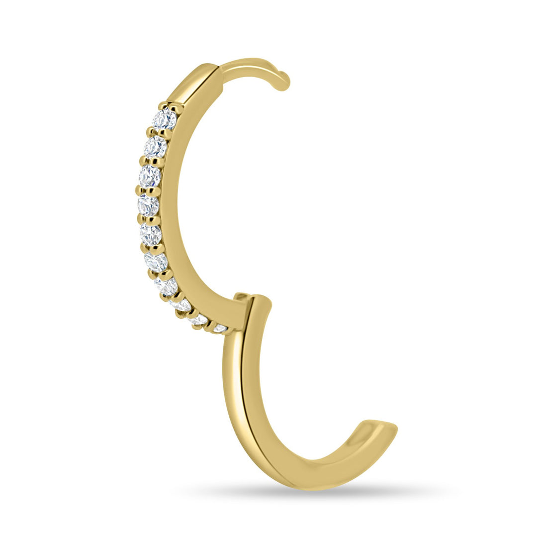 Round Cut Moissanite Diamond Huggie Hoops Earrings
