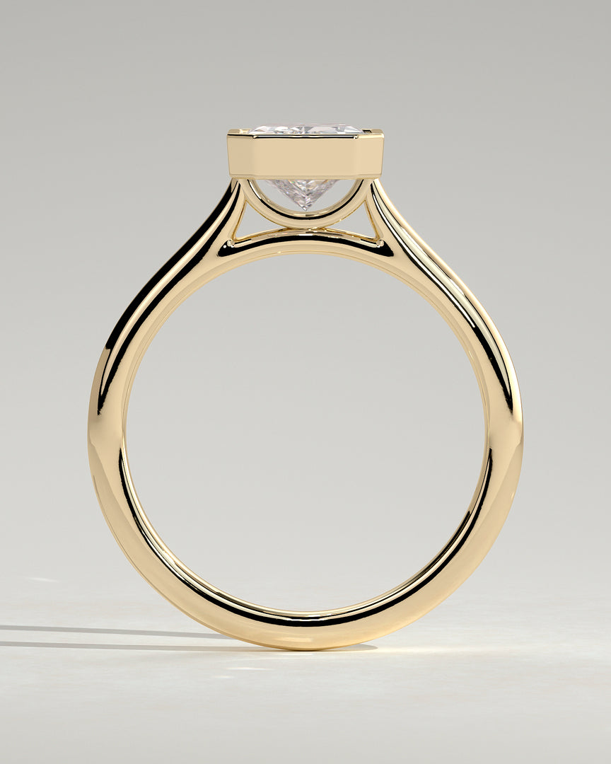 2 CT Radiant Cut Bezel Engagement Ring - Moissanite Diamond