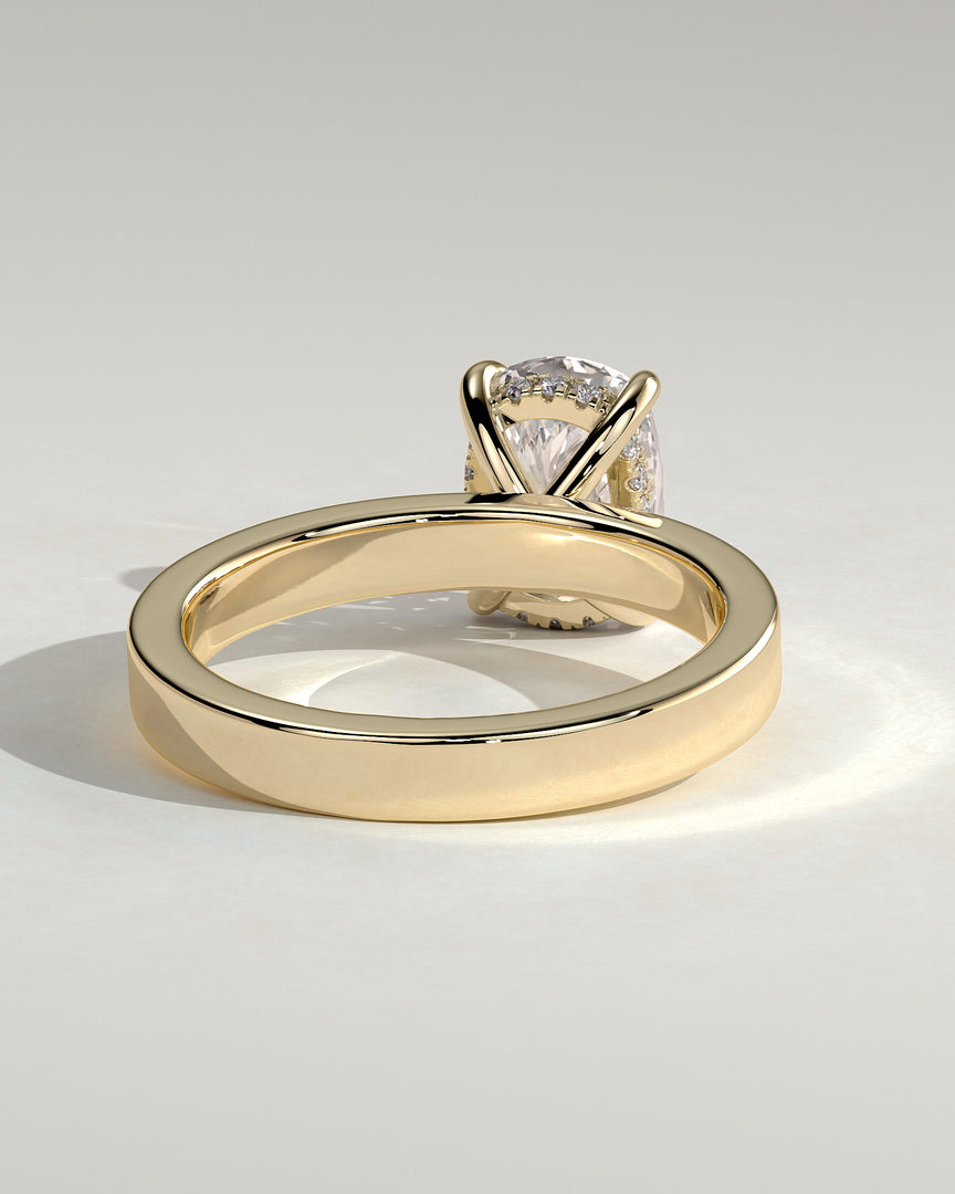 2 CT Oval Cut Cigar Engagement Ring - Moissanite Diamond