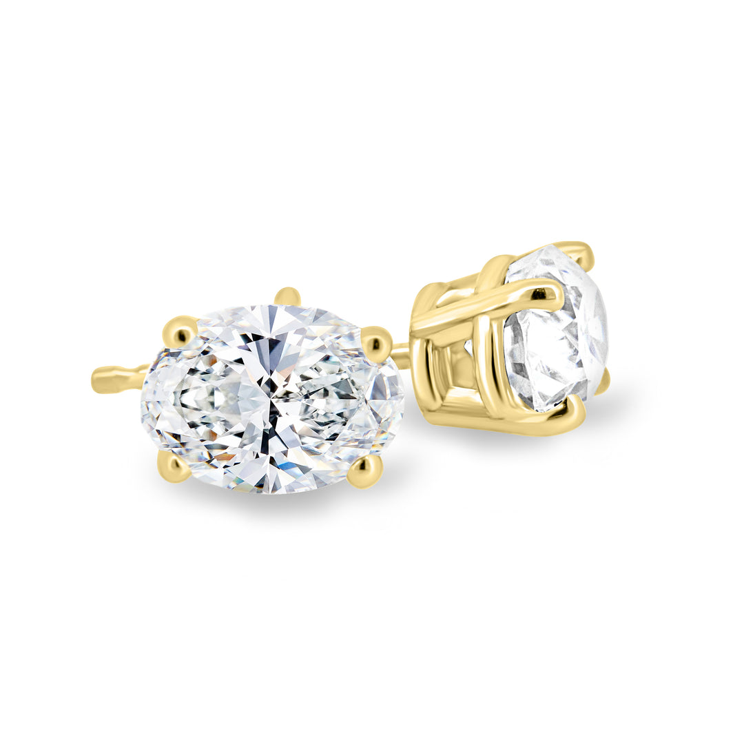 1 CT Oval Cut Moissanite Diamond Stud Earrings