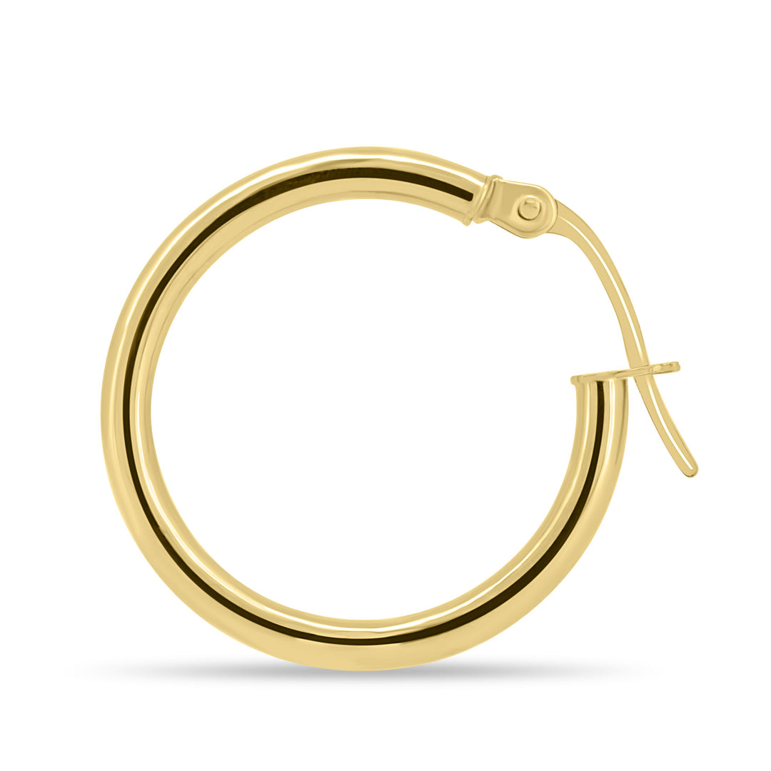 Gold Solitaire Hoops Earrings