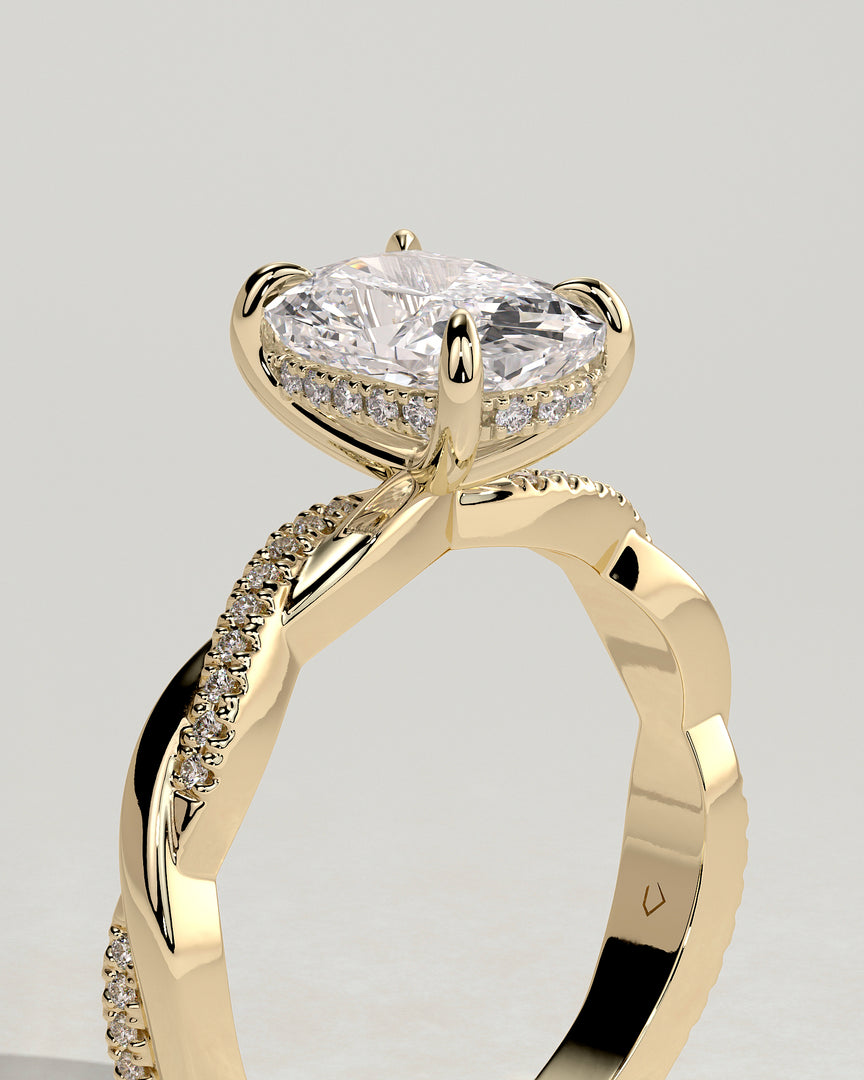2 CT Elongated Cushion Cut Infinity Engagement Ring - Moissanite Diamond