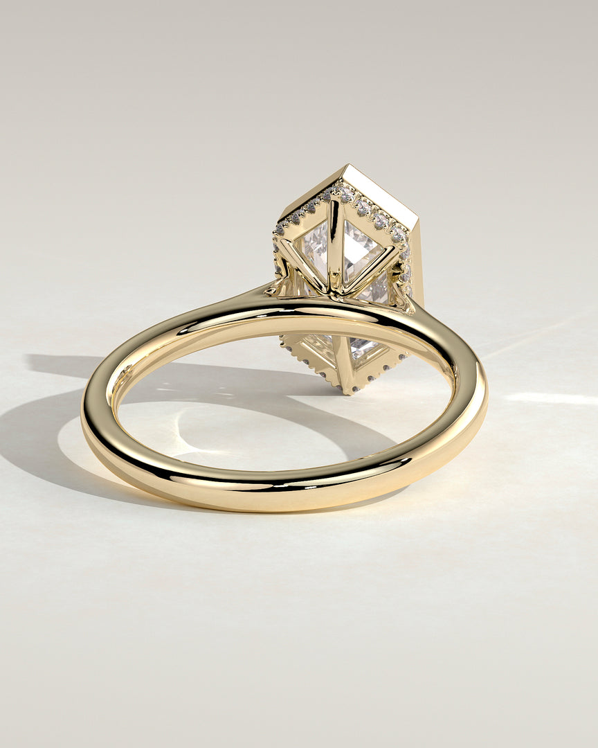 2 CT Hexagon Cut Bezel Engagement Ring - Moissanite Diamond