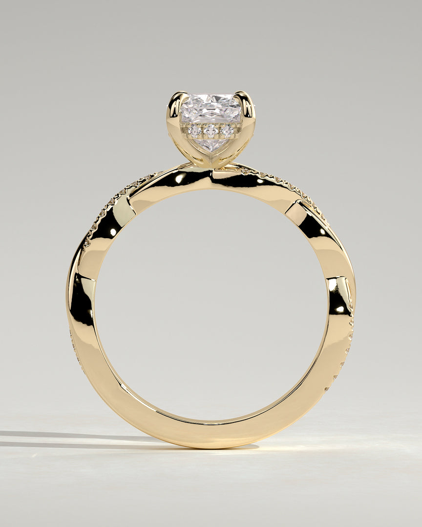 2 CT Elongated Cushion Cut Infinity Engagement Ring - Moissanite Diamond
