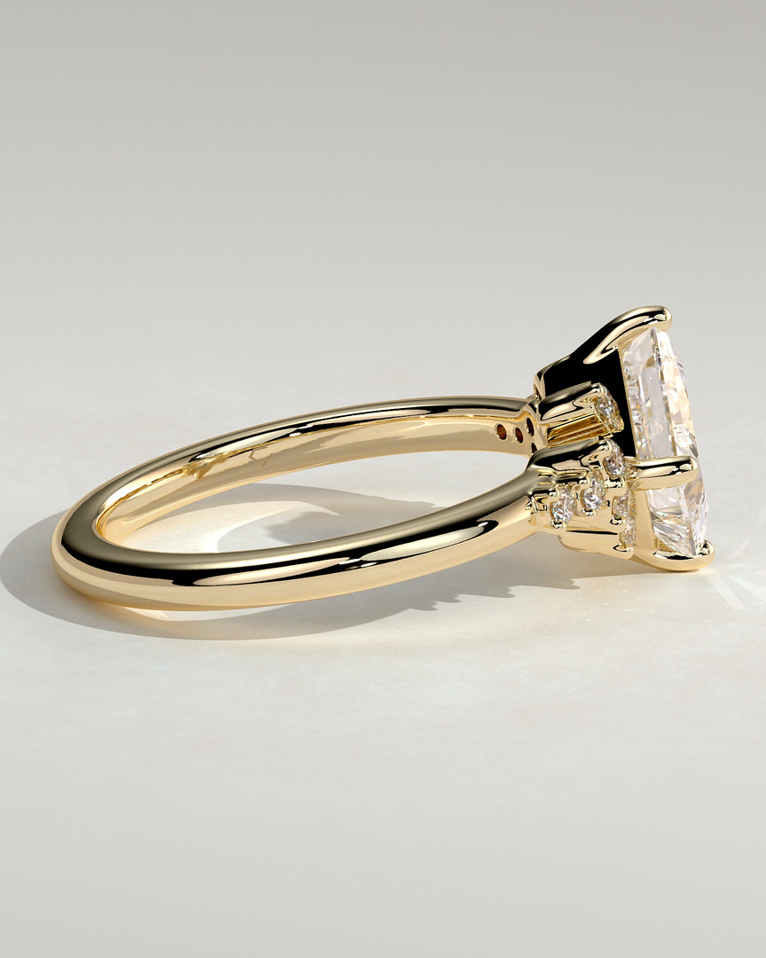 2 CT Princess Cut Cluster Engagement Ring - Moissanite Diamond
