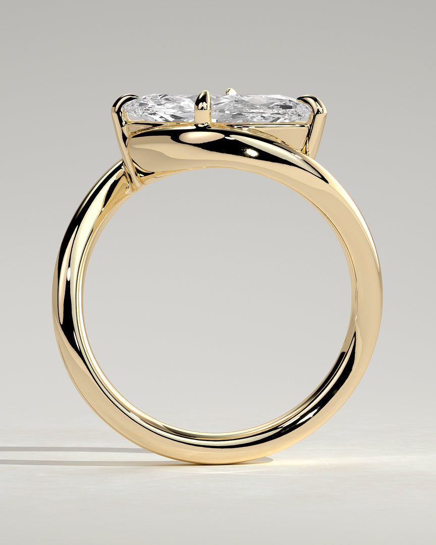 2 CT East West Marquise Cut Bypass Engagement Ring - Moissanite Diamond