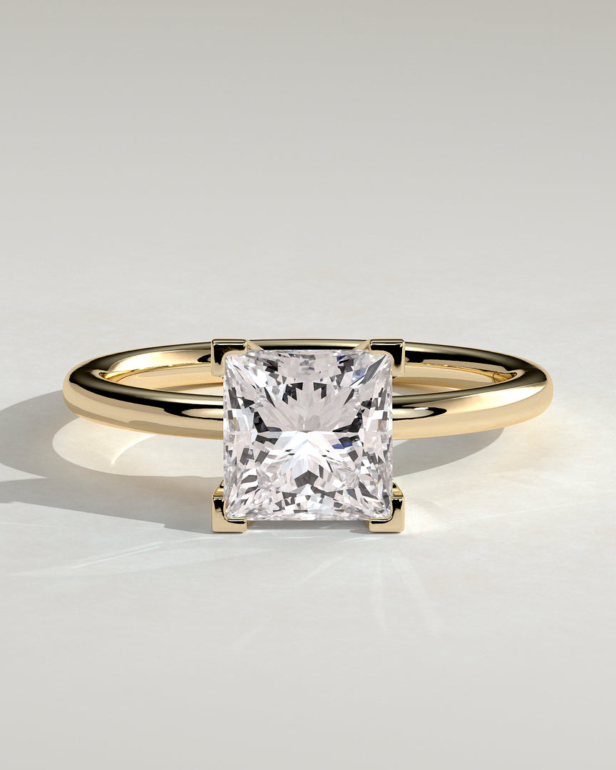 2 CT Asscher Cut Solitaire Engagement Ring - Moissanite Diamond