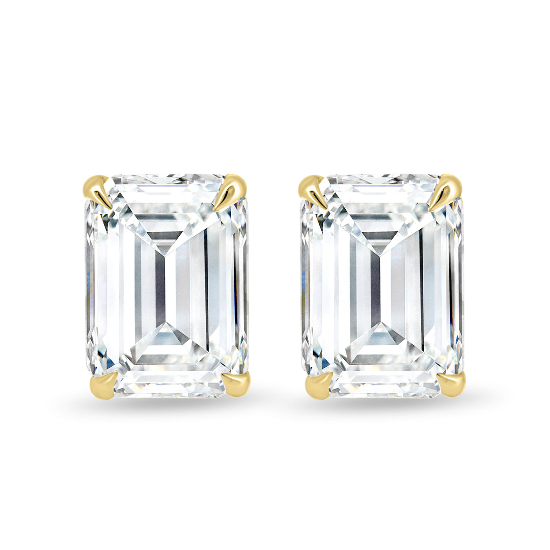 1 CT Emerald Cut Moissanite Diamond Stud Earrings