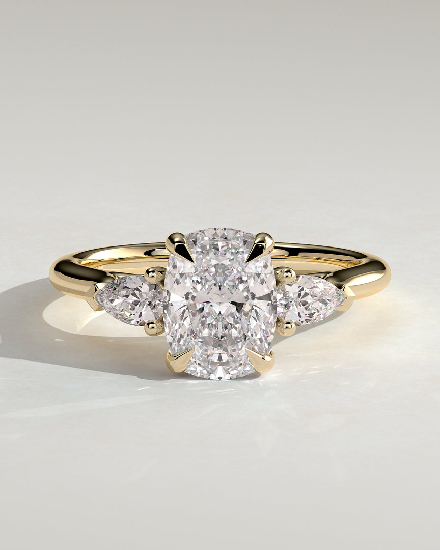 2 CT Oval Cut Three Stone Engagement Ring - Moissanite Diamond